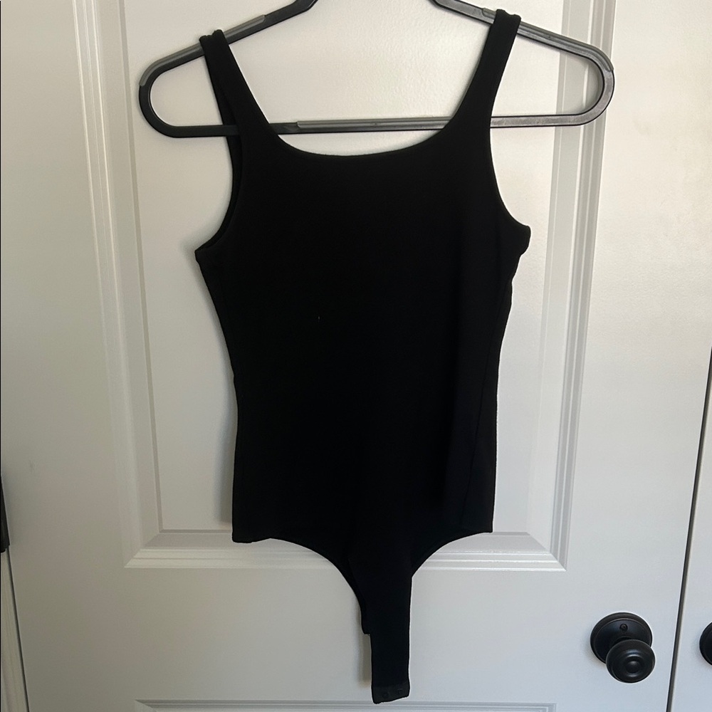 TJ Maxx Shinestar Black Small Bodysuit One Piece Square Neck